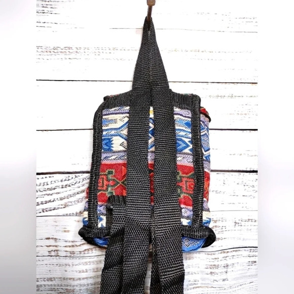 Tet Mini Backpack Aztec Tribal Print Granola Hiking Outdoors Adventure - Picture 3 of 6